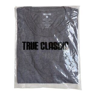 NWT True Classic Mens Crewneck T-Shirt (Heather Grey) - Size Large